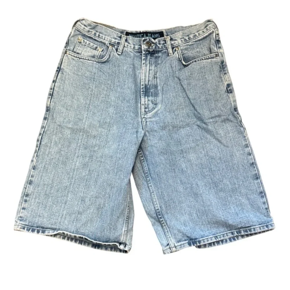 Vintage Nautica Jeans Mens Denim Shorts 32 Light Wash Relaxed Fit Summer Style